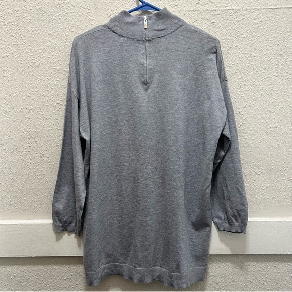 T Tahari Grey Women's Mock Neck Zipper Back Sweater NWT 1X - Picture 5 of 7